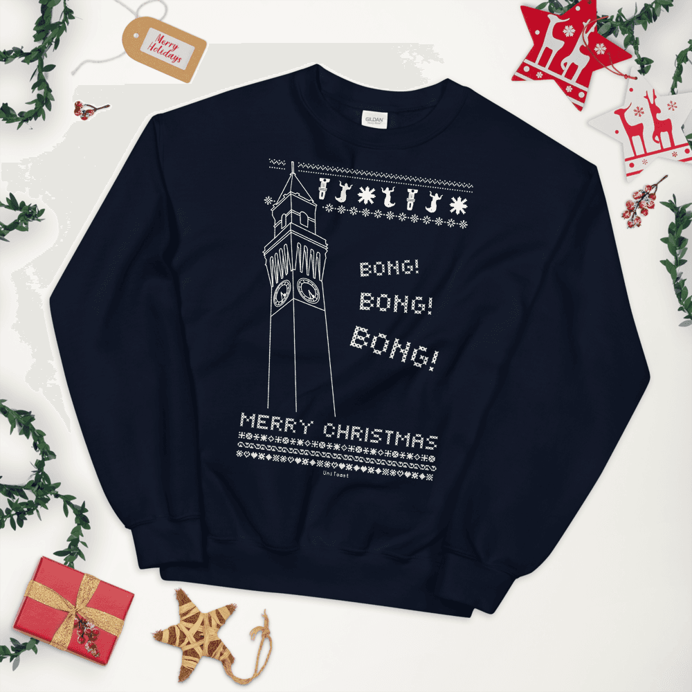 Navy UniToast crew-neck sweatshirt mock-up