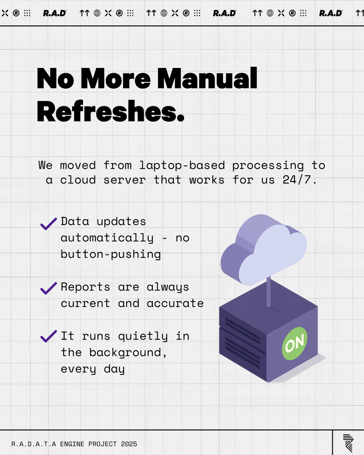 No more manual refreshes — the pipeline on a cloud server